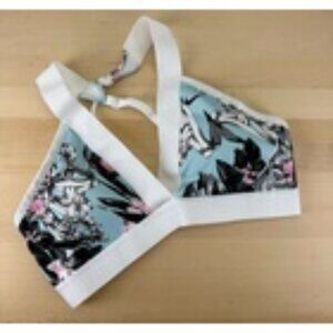 Nike Swim Top Sports Bra Womens XL Dri  Fit  Floral Pullover Wireless Pink Black